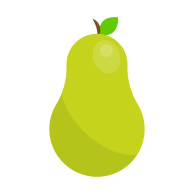 Armut meyve ikonu. Yeşil sarı nesne. Doğal sağlıklı Vektör illüstrasyonu. Tatlı taze yemek. EPS 10.