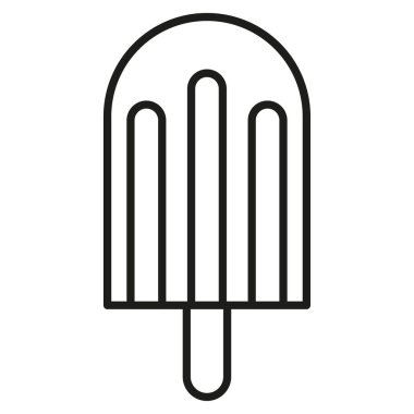 Dondurma ikonu. Tatlı yaz ikramı sembolü. Donmuş gıda vektör tatlısı. Lezzetli bir içecek. EPS 10.