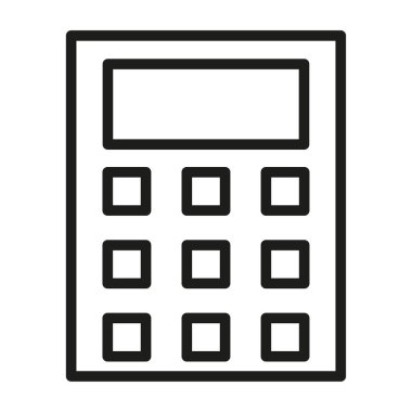 Hesap makinesi simgesi. Matematik sembolü muhasebesi. Sayı sayma aracı. Mali hesaplama elemanı. EPS 10.