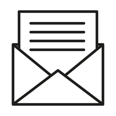 Zarf belge simgesi. Posta mesajı sembolü. Kağıt vektör ögesi. İletişim kurma şekli. EPS 10.