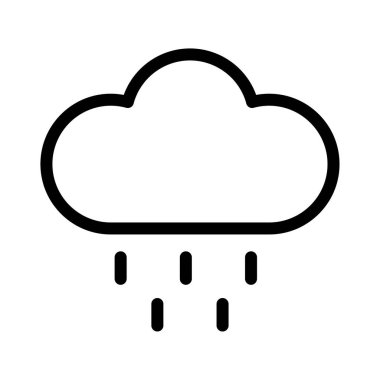 Yağmur ikonu. Bulut damlası sembolü. Taslak tahmin vektör işareti. Basit iklim çizimi. EPS 10.