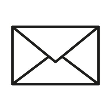 Posta zarfı simgesi. Mesaj kağıdı sembolü. Ana harf Vektör ögesi. Basit temas şekli. EPS 10.