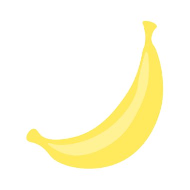 Sarı muz meyvesi. Sağlıklı tropikal atıştırmalıklar. İzole Vektör kabuğu. Kıvrımlı uzun ürün. EPS 10.