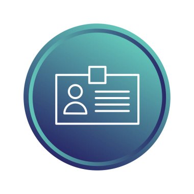 Kimlik rozeti ikonu. Kimlik belgesi sembolü. Kişisel profil vektörü. Çalışan kartı elemanı. EPS 10.