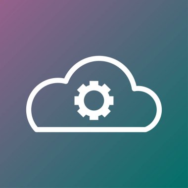 Cloud gear icon. Data setting symbol. Server process Vector. Web storage. EPS 10.