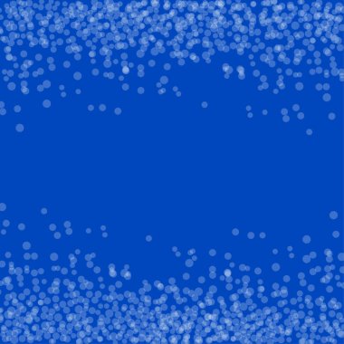 Mavi kış geçmişi. Beyaz parıltılı bokeh. Soyut ışık parçacıkları. Vektör kar etkisi. EPS 10.