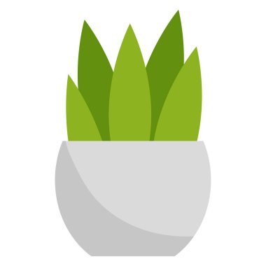 Çiçek açan ev bitkisi ikonu. Çevresel bitki taşıyıcı. Çağdaş seramik saksı. Sofistike ev dekorasyonu. EPS 10.