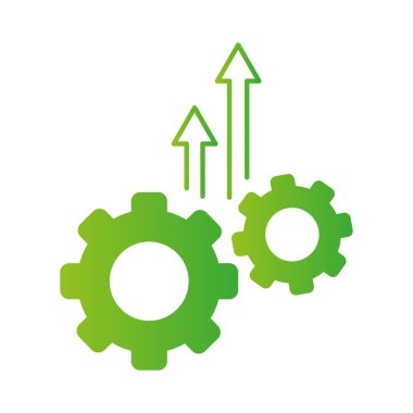 Verimlilik büyüme simgesi. Üretkenlik vektörü arttırır. Başarı ilerleme sembolü. Profesyonel optimizasyon sistemleri. EPS 10.