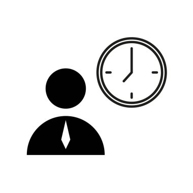 Zaman yönetimi simgesi. İş takvimi sembolü. Çalışma saati vektörü. Süre bitiş saati. EPS 10.