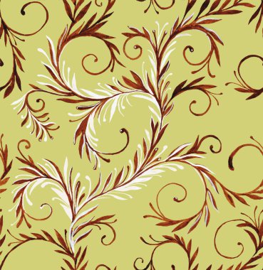 Bej arkaplanda dekoratif el çizimi deseni