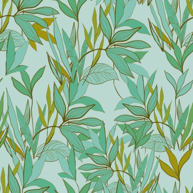 Nane arkaplanda yeşil yapraklı kusursuz çiçek deseni