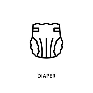 Bebek bezi düz çizgi ikonu. Vektör çizimi bebek bezi.