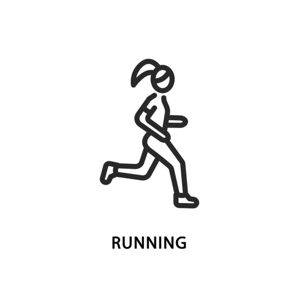 Run flat line icon. Vector illustration woman running. — Stock Vector