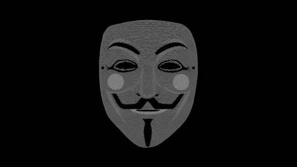 Anonymous Hacker Face Dark Shadows Computer Screen Loop Cyber Security — Stock Video