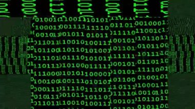 Matris yeşil ikili kod, siber güvenlik, hackleme, virüs saldırısı