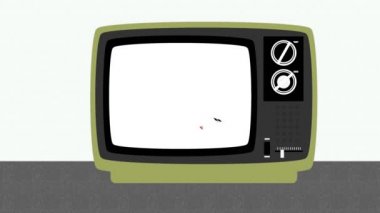 Geriye dönük televizyon ekranında 10 'dan 0' a doğru sayıyorum. Düz dizayn TV monitörü. Son geri sayım.