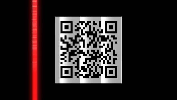 Полноэкранный Сканер Кода Видимыми Пикселями Скан Qrcode Мобильном Телефоне Красной — стоковое видео