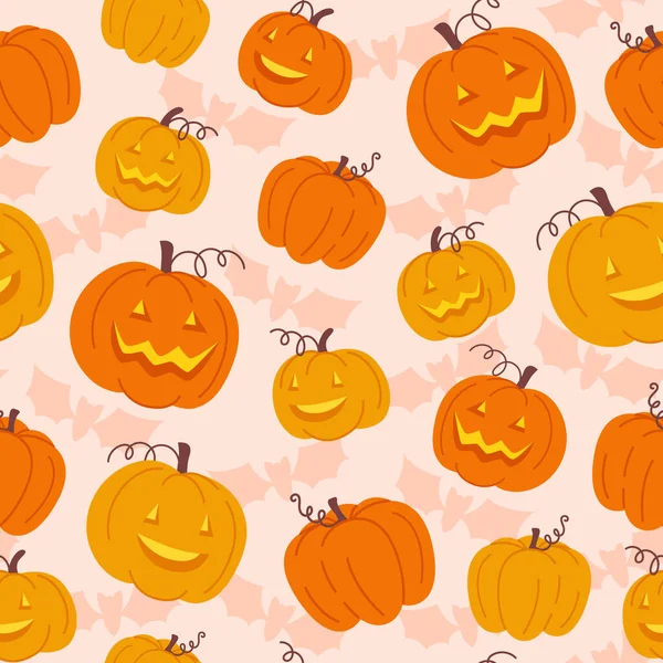 Halloween Padrão Sem Costura Lanternas Abóbora — Vetor de Stock