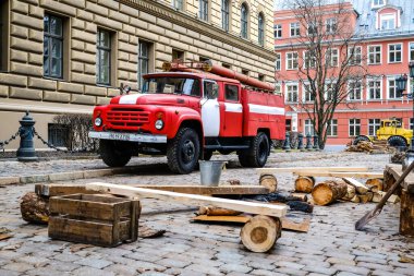 Riga, Letonya: 28 Şubat 2021: Letonyalı yönetmenler Viesturs Kairiss 'in Ocak ayında çekilen ve 1991' de Letonya 'da yaşanan olayları anlatan filmi. Seçici odak