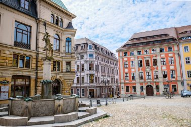 Bautzen, Almanya - 28 Haziran 2021: Almanya 'daki tarihi eski kasabası ile Bautzen Kasabası