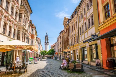 Bautzen, Almanya - 28 Haziran 2021: Almanya 'daki tarihi eski kasabası ile Bautzen Kasabası
