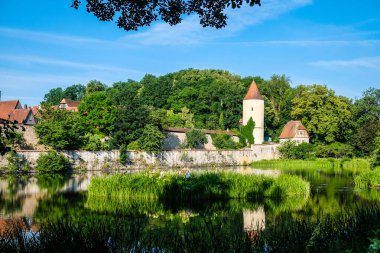  Dinkelsbuhl, Almanya - 2 Temmuz 2021: Dinkelsbuhl, Bavyera, Almanya