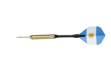 güçlü ülke üzerinde izole beyaz Dart 