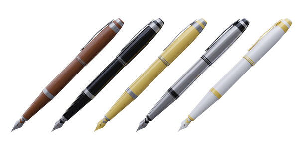 Фонтанная ручка изолирована на белом фоне с вырезкой пути