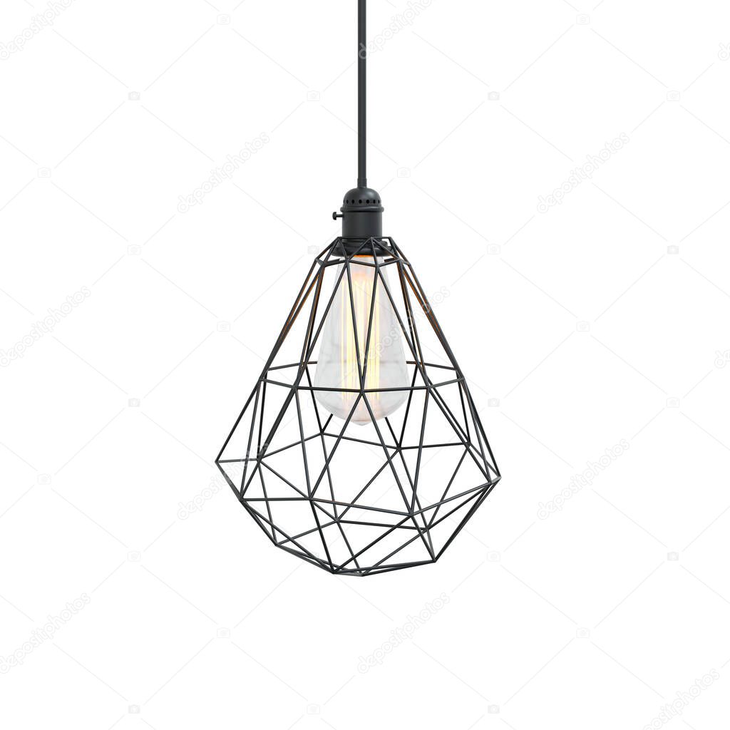 edison light bulbs, decorative antique lighting isolated on white,3d render