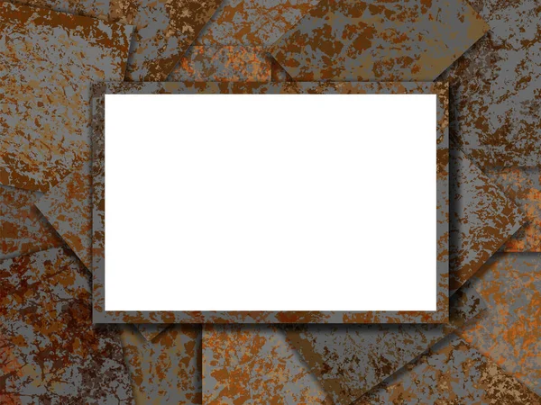 Abstract Rusty Metal Texture Block Vintage Steel Plate Frame Backgrounds — Stock Vector