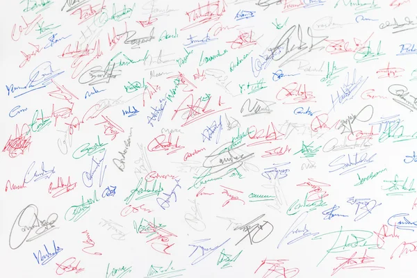 Podpis na białym papierze — Zdjęcie stockowe