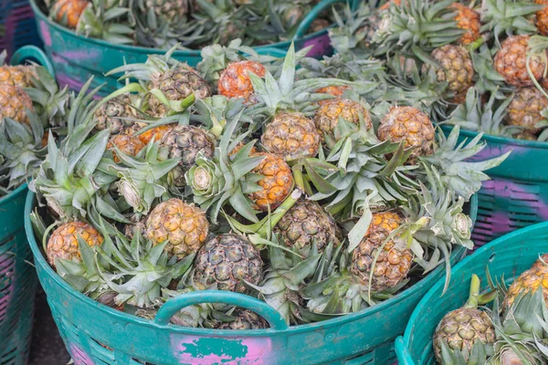 Ananas säljs på marknaden. — Stockfoto