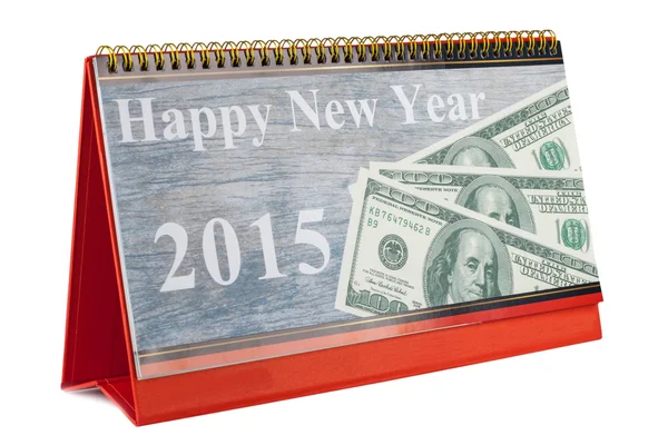 Masa takvimi ve mutlu yeni yıl 2015 — Stok fotoğraf