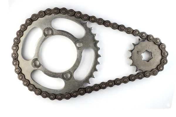 Roller zincirleri ile sprockets motosikletler için — Stok fotoğraf