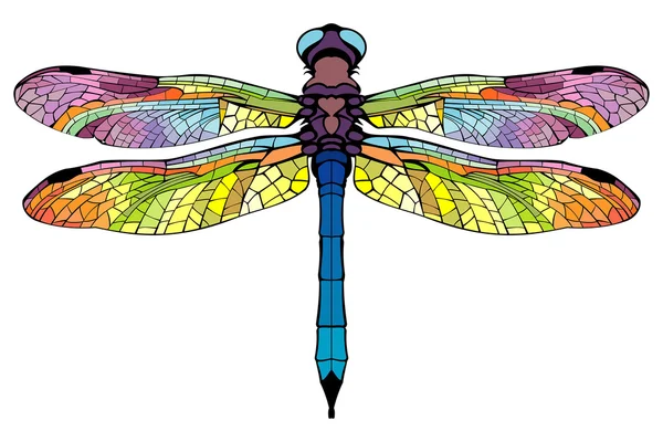 明亮的程式化的蜻蜓 — 图库矢量图片