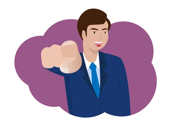 Business people say i want you while pointing forward business cartoon employee success is the concept of business male character Vector illustration