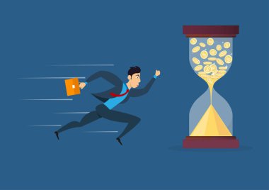 Zamana karşı çalışmak zorunda olduğu genç bir iş adamı karakteri. Kayıp para ve kum saatindeki zaman gibi.