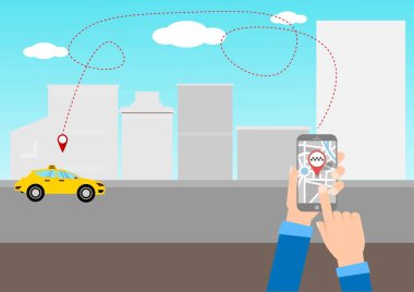 Akıllı telefonlu bir taksi çağırmak mesafeyi görebilir ve akıllı telefonlardaki GPS güzergahlarının koordinatlarını söyleyebilir ve ekrana dokunabilir..