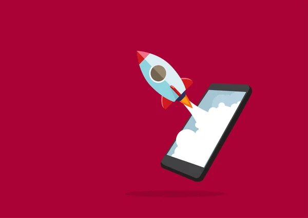 Rocket Lanceert Van Mobiele Telefoons Smartphones Het Idee Van Het — Stockvector