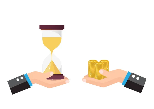 時間とお金を管理する時間はお金や時間を支払わなければなりません 財務計画のスケジュールと時間管理 ベクターイラスト — ストックベクタ