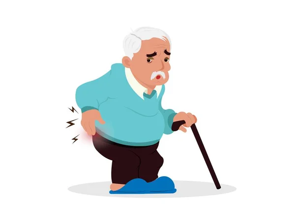 Vector Dibujos Animados Ilustración Hombre Viejo Personaje Completo Anciano Caminando — Archivo Imágenes Vectoriales