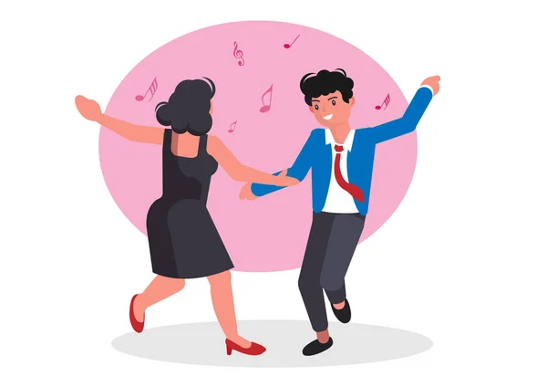 Kvinnor Och Män Gillar Att Dansa För Att Förbättra Musiken — Stock vektor