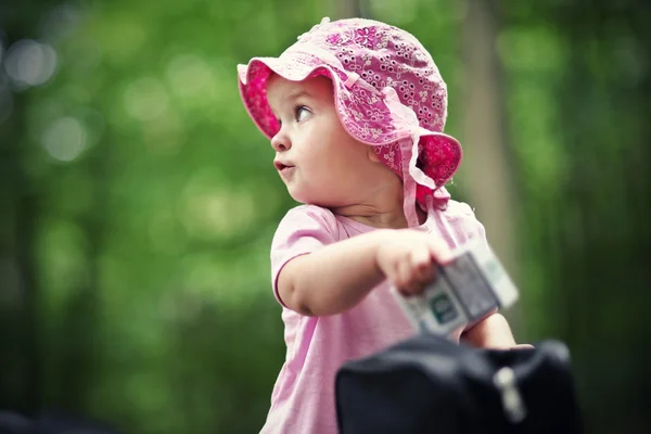 Curious small girl — Stock Photo, Image