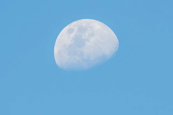 Tarde Lunar Lua Parcial Céu Woy Woy Nsw Austrália — Fotografia de Stock