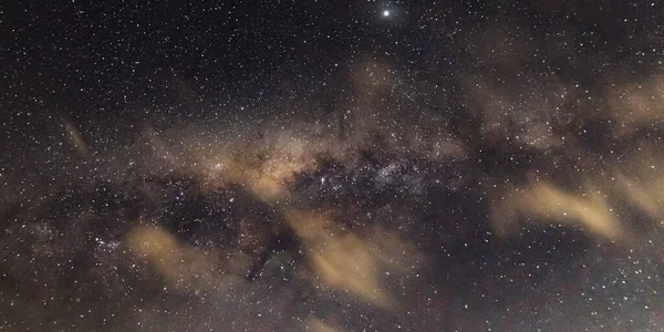 Céu Noturno Cheio Estrelas Com Forma Leitosa Nuvens Copacabana Costa — Fotografia de Stock