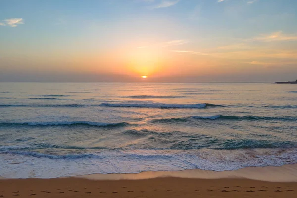 Salida Del Sol Aéreo Suave Pálido Playa Avoca Beach Costa — Foto de Stock