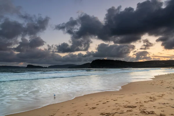 Tramonto Sul Mare Cielo Nuvoloso Ocean Beach Umina Beach Sulla — Foto Stock