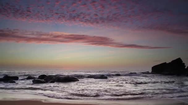 High Clouds Sea Pretty Sunrise Seascape Killcare Beach Central Coast — Stock Video