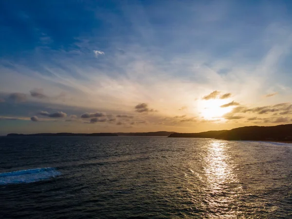 Sonnenuntergang Mit Wolken Putty Beach Bouddi National Park Der Central — Stockfoto