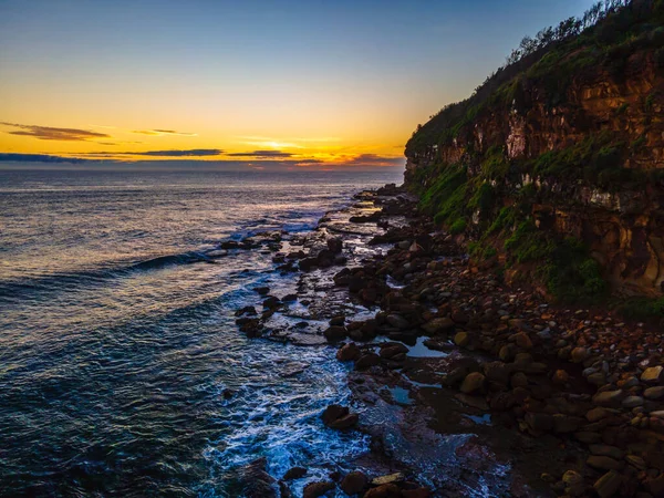 Morze Śródziemne Wschodzie Słońca Plaży Macmasters Nsw Australia — Zdjęcie stockowe